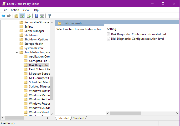 Group Policy Editor window