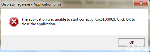 0xc0150002 Application Error
