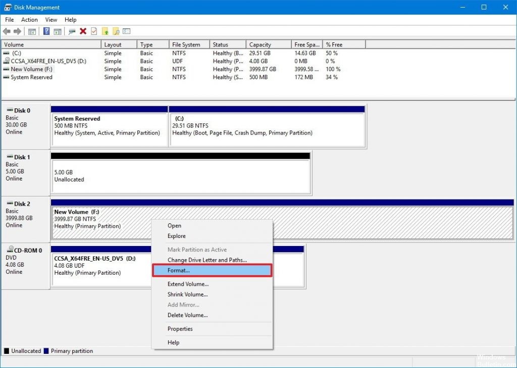 Check the formatting of your hard disk