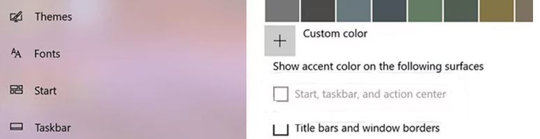 Can’t change the color of the taskbar in Windows 10