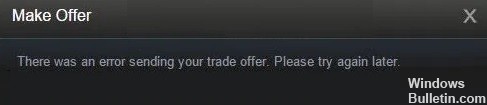 There was an error sending your trade offer Please try again later