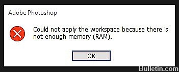 How to Repair: Photoshop "Not Enough RAM" Error in Windows 10