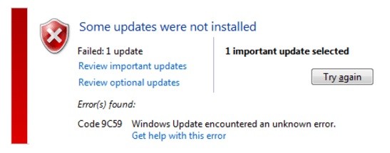 How to Resolve Windows Update error 9C59